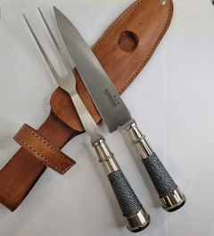 Set Tenedor y Cuchillo ALPACA HECHO A MANO, HOJA 18cm cod:TA400