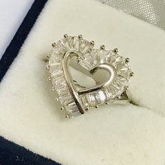 Anillo corazón cubics y plata J3099 - comprar online