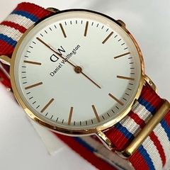 Reloj Geneve con malla de tela Rojo GW799