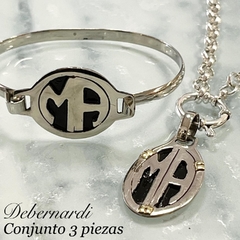 CONJUNTO PULSERA Y DIJE PERSONALIZADO ALPACA CON CADENA