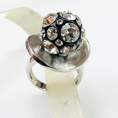 Anillo esfera Swarovski elements plata 9990