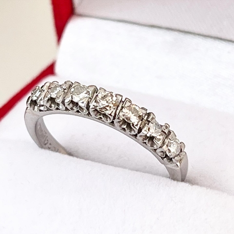 ANILLO MEDIO SIN FIN DIAMANTES ORO BLANCO TALLA BRILLANTE SK590