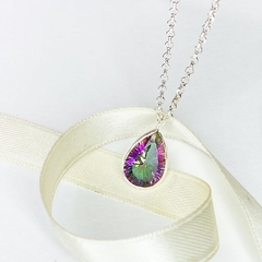 Cadena y colgante lagrima violeta Swarovski 107N