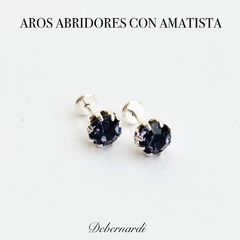 Aros amatista con grifas sistema abridor