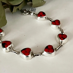 PULSERA PLATA Y HUAYRURO PERUANO. (SEMILLA AMULETO PROTECTOR) K1442