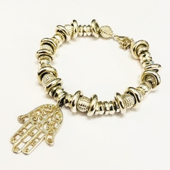 PULSERA MANO DE FATIMA ACERO BLANCO ITALIANA 3410 - comprar online