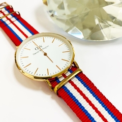 Reloj Geneve con malla de tela Rojo GW799 - comprar online