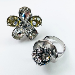 Importante anillo Flor Swarovski elements plata 9989 - comprar online