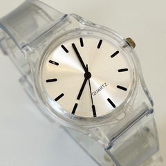 RELOJ TRANSPARENTE CON RAYAS CHICO K10T