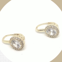 Aros Swarovski con brísura Plata Gold - comprar online