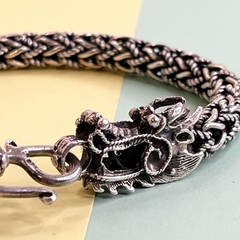 IMPORTANTE PULSERA PLATA UNISEX DRAGON VIKINGA COD 5134 - comprar online