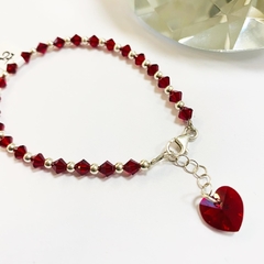 Pulsera Swarovski elements cristales bordo rubi 7425