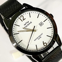 RELOJ MONTREAL MESHBAND NEGRO FONDO BLANCO MA374NB