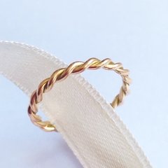 Anillo trenzado oro 18 k hecho a mano