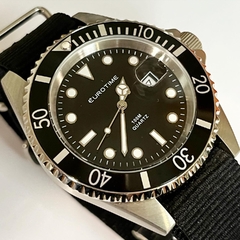 RELOJ EUROTIME SUBMARINER CORREA TELA MILITAR NEGRO 11/2906.10