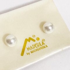 Aros de Perla madreperla de Mallorca 8mm perno enchapado