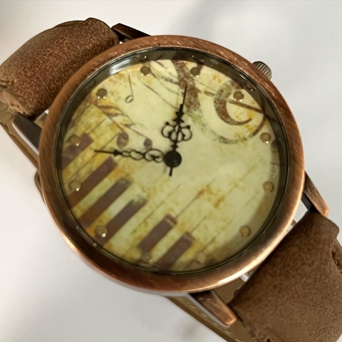 RELOJ RICHARD MARCELL MALLA CUERO NEGRO. SK416
