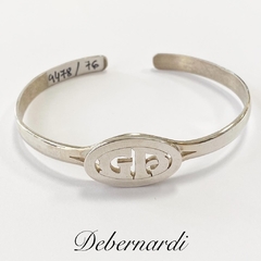 PULSERA MEDIA ESCLAVA INICIALES - LETRAS OVAL PLATA 9478 - comprar online