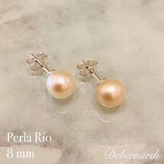 Aros Perlas de Rio 8 mm y pasante de plata