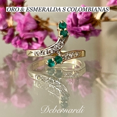 ANILLO ORO Y ESMERALDA COLOMBIANAS ORO 18K SK271