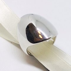 Anillo inflado bola cabujon plata Italiano J172