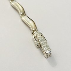 Hermosa pulsera plata y nacar cod5106 - tienda online