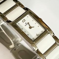 Reloj Junghans Eurotime acero y Ceramica rectangular 37/7350.44