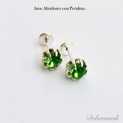 Aros grifas con Peridoto sistema abridores en plata