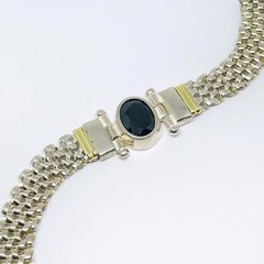 Pulsera Payason con Onix Oval plata y oro 18 kts COD 8036