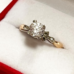 ANILLO SOLITARIO ORO 18K COMBINADO ORO BLANCO SK945