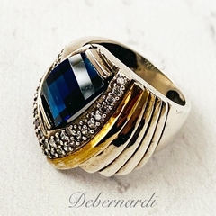 Anillo chevalier Zafiro azul J961 - comprar online