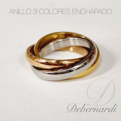 ANILLO 3 COLORES ENCHAPADO EN ORO K2272