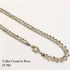 COLLAR DE CRISTAL DE ROCA FUME CON CIERRE MARINERO PLATA /6515 - DEBERNARDI - Joyeria Debernardi