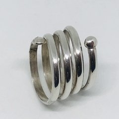 ANILLO VARIAS VUELTAS PLATA TIPO SERPIENTE VIVORITA J577