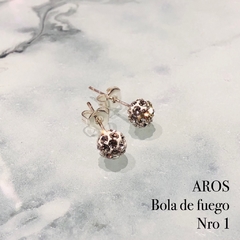 Aros plata Bola de fuego Nro 1