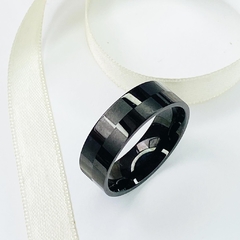 Anillo cinta acero negro unisex K1276