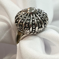 Anillo corona Plata 950 inflado italiano SK767