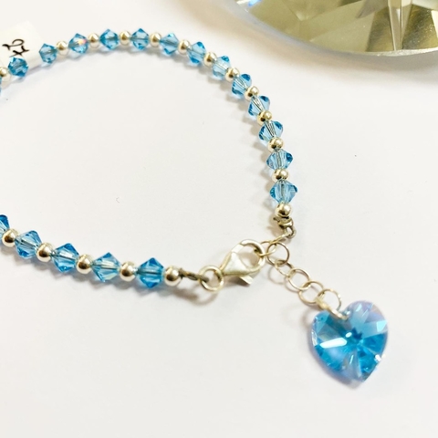 Pulsera Swarovski elements cristales aqua 7425