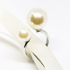 Anillo pellizco 2 perlas Dior plata con perlas J174 - comprar online