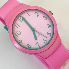 RELOJ SILICONA CAJA METALICA COLOR ROSA MA502R