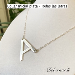 COLLAR CADENA Y LETRA EN PLATA 925 HECHO A MANO 10350