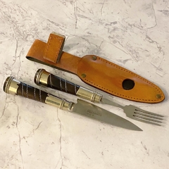 Set de cuchillo y tenedor de 12 cm Madera y alpaca 7930 48 - comprar online