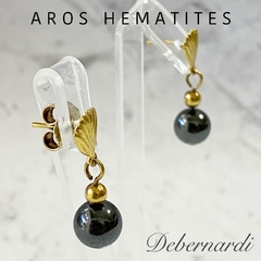 AROS HEMATITES CON ENCHAPADO EN ORO