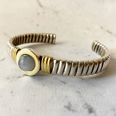 PULSERA PLATA Y ORO CON PIEDRA DE LA LUNA 10285