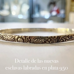 ESCLAVA DE PLATA LABRADAS HECHAS A MANO - comprar online