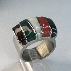 Anillo de acero ancho 5 colores 6047