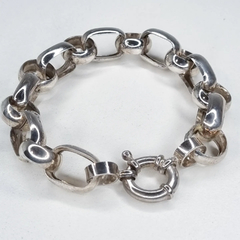 PULSERA PLATA COMBINADA ROLO Y ALAGADO COD 10267 - comprar online