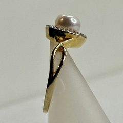 ANILLO ITALIANO DE PLATA DORADA CON PERLA DE CULTIVO COD: 6735 - comprar online