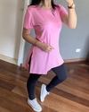 Camiseta Longline Alongada Vestleg Feminina Rosa - Edição Limitada