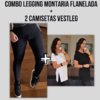 COMBO Calça Legging Montaria Flanelada + 2 Camisetas Longline Vestleg